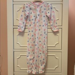 VINTAGE Paper Tag Carter’s Made in U.S.A. Baby Girl Layette Pink Bows 0-3 Months